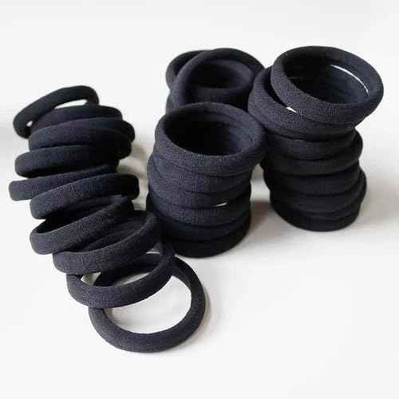 200PCS Black Hair Ties for Women & Girls Men Kids Toddler - Seamless, Thick, No Damage Elastic Hair Bands for Ponytails, Workouts, and Daily Use, Soft Seamless Nylon Hair Ties For Thick & Curly Hair.
