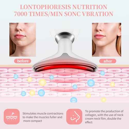 Red-Light-Therapy-for-Face and Neck, Face ?? culpting Wand with 7 Color, Anti ??rinkles Facial Massager for Face and Neck Tool for Skin Care (White)