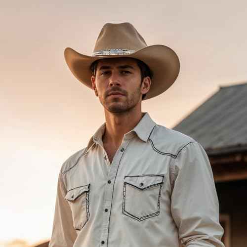 Cowboy Hat Bands for Women Men Replacement Handmade Western Cowboy Hat Band Turquoise Feather Band