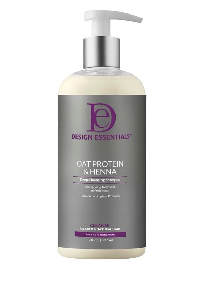Design Essentials Oat Protein & Henna Deep Cleansing Shampoo - Sulfate-Free Formula for Relaxed & Natural Hair | 32 Oz