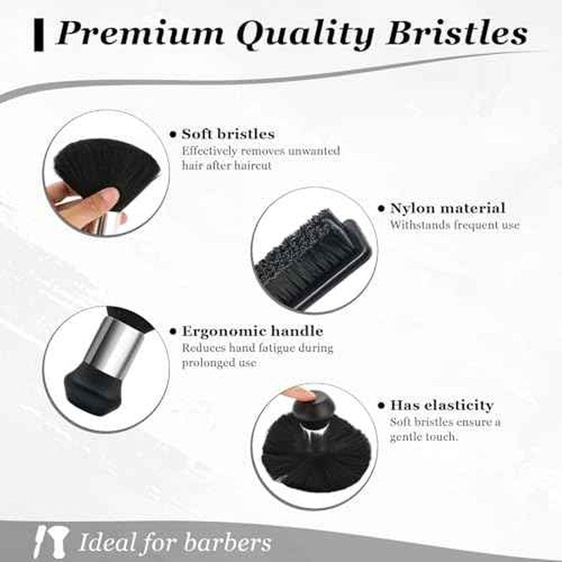 Barber Brush Neck Duster - Essentials Barber Accessories and Cleaning Supplies for Barber Shop - Neck Duster Brush for Professional Hair Stylists - Barbers Duster Tool for Salon Stations(2 pcs)