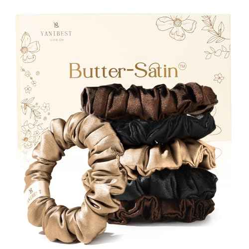 Yanibest Satin Scrunchies for Women, Hair Ties No Damage for Girls, Silk Ponytail Holders 6pcs Headwear