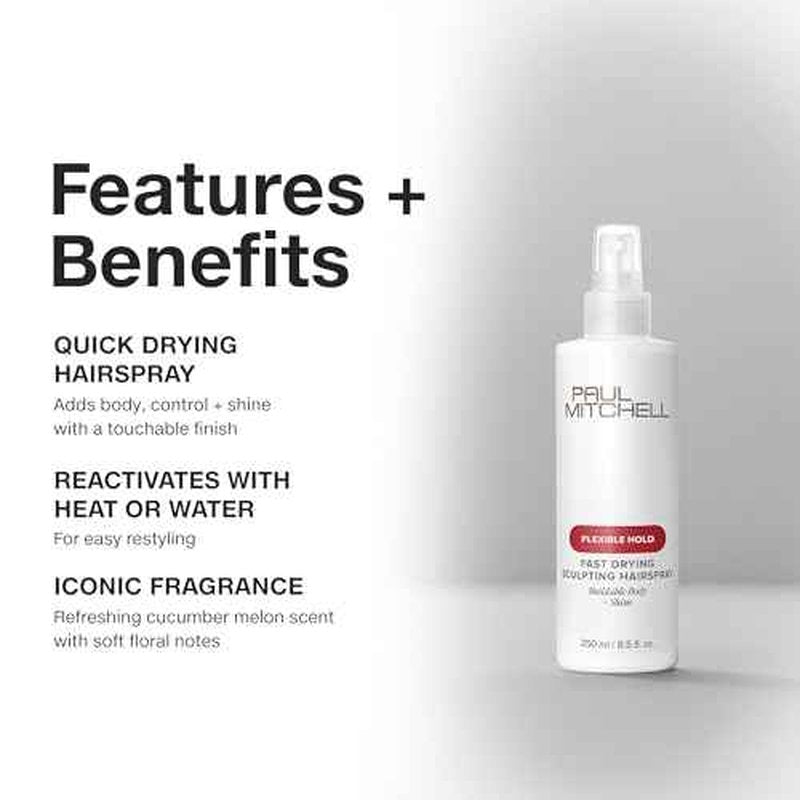 Paul Mitchell Fast Drying Sculpting Spray, Medium Hold, Touchable Finish, For All Hair Types