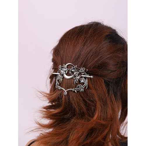HAQUIL Crescent Moon Bat Hairpin Metal Bat Wings Hair Barrettes Vintage Gothic Hair Clip for Women