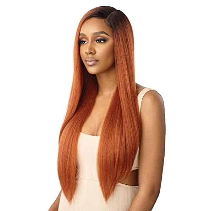 Outre Lace Front Wig Natural Yaki 30" (JET BLACK 1)