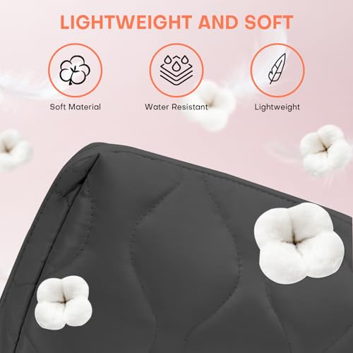 Makeup Bag, Wide-open Cosmetic Bag, Toiletry Bag for Women, Travel Essentials Organizer, Compact Lightweight for Daily Use