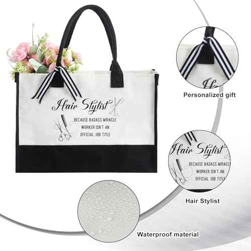Sieral 3 Pcs Women Hairstylist Gift Set for Hairdresser Tote Bag Makeup Tumbler