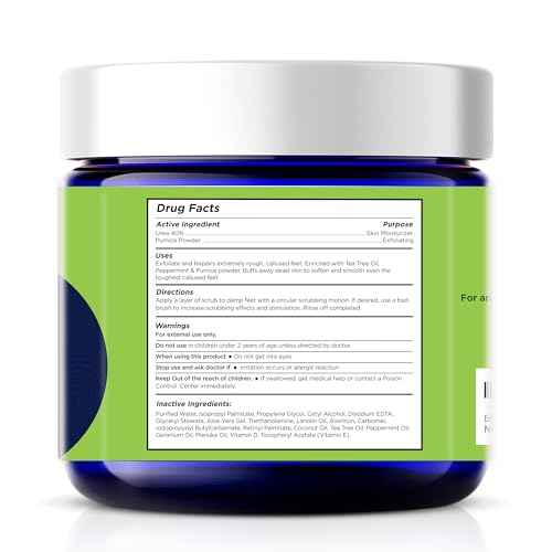 Exfoliating Foot Scrub with Pumice Stone powder - Gentle Moisturizing Foot Scrub for Dry Skin - Cracked Heel Repair for Smooth, Soft Feet - Pedicure Foot Spa 1 Pack