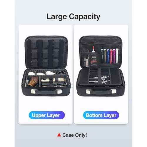 Luxtude Large Barber Case, Barber Bags for Clippers and Supplies, Travel Hair Clipper and Trimmer Case, Barbers Accessories for Wahl 5Star/Hatteker/Oneisal/Andis Grooming Kits, Christmas Gifts