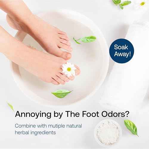 Tea Tree Oil Foot Soak with Epsom Salt - For Stinky Feet, Softens Callus, Cracked Heel Care, Toenail Repair - Epsom Salts for Soaking for Pain, Pedicure Foot Spa for Women, Men, 16oz