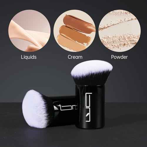 2pcs Retractable Foundation Makeup Brush, Kabuki Brush For Powder, Blush, Bronzer, Concealer, Portable Brush Cover, Perfect for Travel(Black)