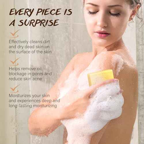 POP MODERN.C Natural Soap Bar Gift Set Body Wash Soap Bars Organic Soaps For Women & Men Lavender, Tea Tree, Lemongrass Orange, Oatmeal Almond, Green Tea Bamboo Charcoal, Turmeric 6x3.5oz