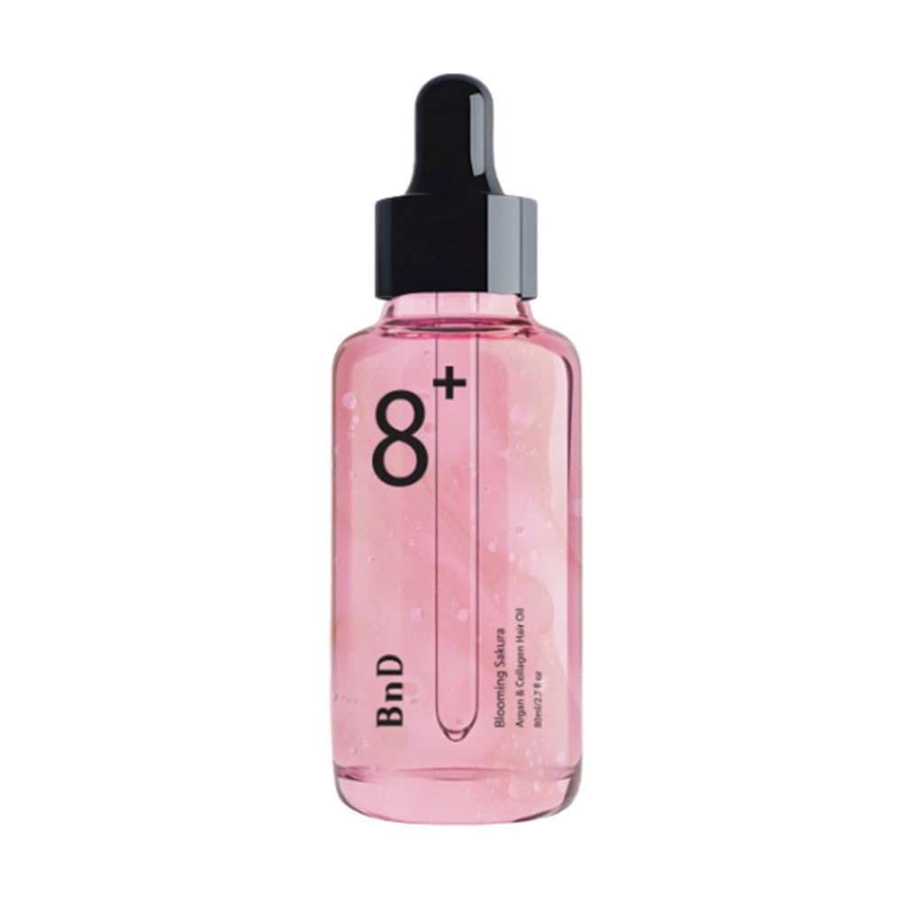 BnD Blooming SAKURA Argan & Collagen Hair Oil 80ml – Lightweight Leave-in Treatment for Dry & Frizzy Hair, Smooth Finish, Non-Greasy, UV Protection, Floral Scent, Nourishing Oil – Korean Beauty