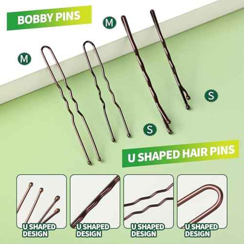 YGDZ Dance Hair Accessories Kit, Ballet Dance Stuff, Hair Nets for Buns, Bobby Pins Brown, Clear Elastic Hair Ties, Dance Competition Must Haves for Ballet Girls Women£¬Brown