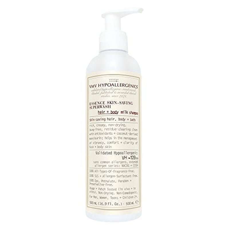 VMV HYPOALLERGENICS Hypoallergenics Essence Skin-Saving Super Wash Hair and Body Milk Shampoo 16.9 Fl Oz (Pack of 1)