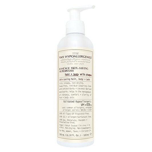 VMV HYPOALLERGENICS Hypoallergenics Essence Skin-Saving Super Wash Hair and Body Milk Shampoo 16.9 Fl Oz (Pack of 1)