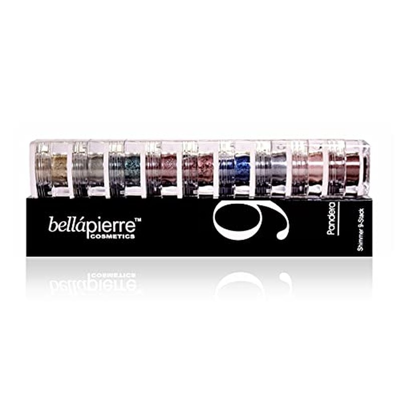 bellapierre Shimmer Powder 9 Stack | Paraben Free Eyeshadow | Vegan & Cruelty Free Eye Makeup - 9 Count - Pandera