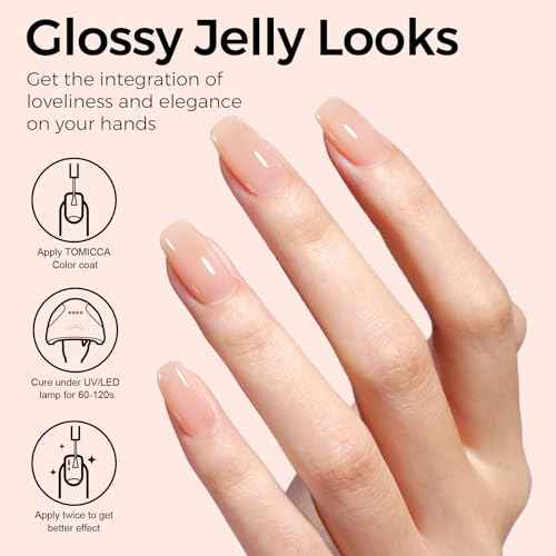TOMICCA Nude Gel Nail Polish,15ml Light Nude Gel Polish,Soak Off Uv Led Cure Needed£¬Color Long Lasting Translucent Nail Art Manicure French Salon Diy Design Gifts For Woman