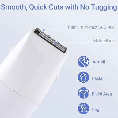 Bikini Trimmer for Women, 6-in-1 Body Hair Trimmer, Facial & Pubic Hair Removal, IPX7 Waterproof Wet & Dry Grooming Electric Shaver Kit,Cordless Travel Razor with USB Charging Dock