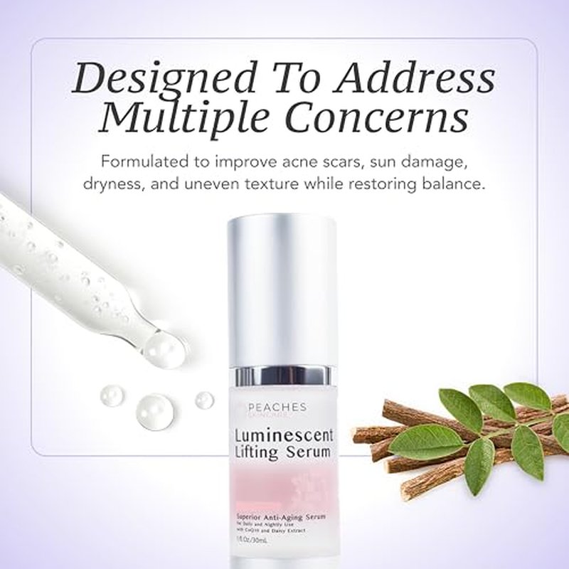Face Tightening and Lifting Serum ? Anti-Aging Formula with Peptides and Vitamins A, B, C & E ? Vegan Skincare for Firm, Radiant Skin ? Luminescent Lifting Serum (1 fl. oz)