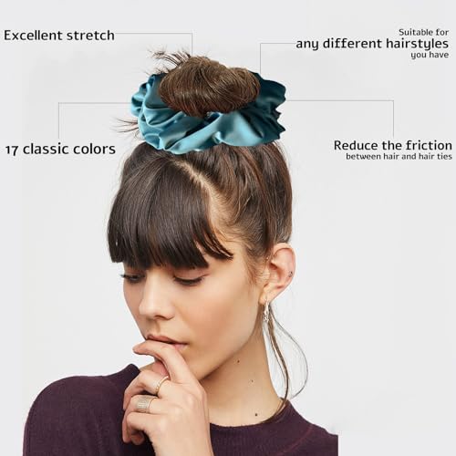 17 Pcs Bsofter Large Satin Scrunchies for Women - Jumbo Sleep Scrunchie,Large Silk Hair Scrunchies Oversized Hair Ties Giant Satin Scrunchy for Thick Hair XXXL