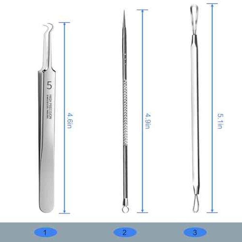 3Pcs Professional Pimple Popper Tool Kit,Pimple Extractor,Surgical Grade Blackhead Remover,Blackhead Remover Tools,Acne Comedone Extractor Tool for Face, Nose, T-Zone