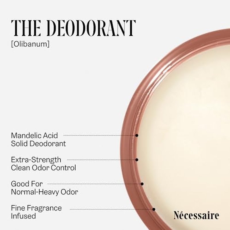 N?cessaire The Deodorant Olibanum | Natural Aluminum Free Deodorant For Women & Men. Extra Strength Treatment with Mandelic Acid. Free of Baking Soda, Ozokerite & Parabens (2x 75 g/2.5 oz)