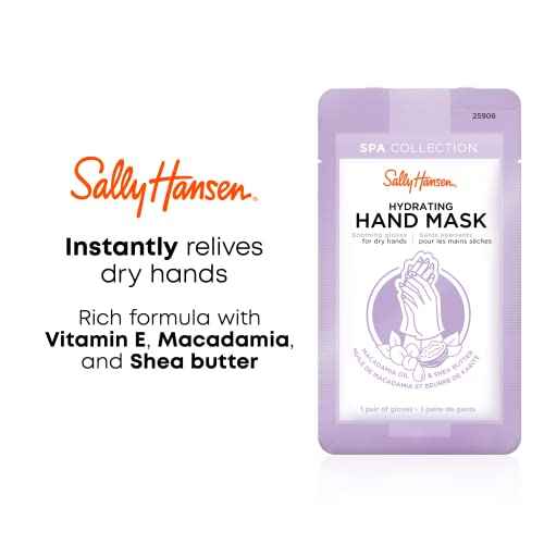 Sally Hansen Nail Treatment Spa Collection Hydrating Hand Mask | Soothing Gloves for Dry, Rough Hands | Infused with Vitamin E, Macadamia & Shea Butter