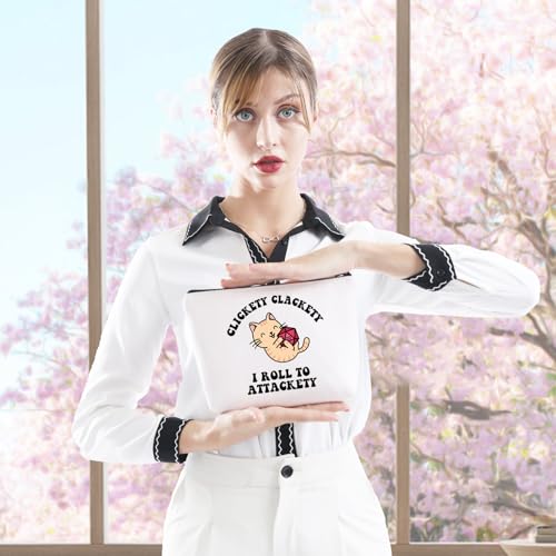 Role Playing Games Gift Cat Dice DandD Storage Accessories Bag Gift for RPG DanND Game Players (Attackety Bag)