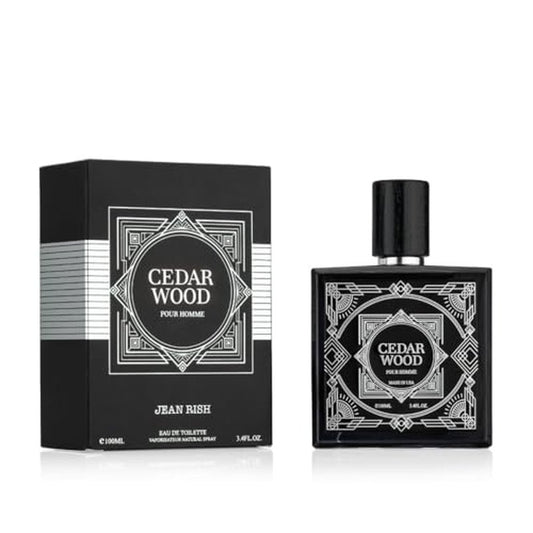 Jean Rish Cedar Wood Eau De Toilette - Perfume for Men (3.4 Fl Oz / 100ml) with Limoncello, Patchouli & Tobacco Notes - Long Lasting and Luxury Fragrance
