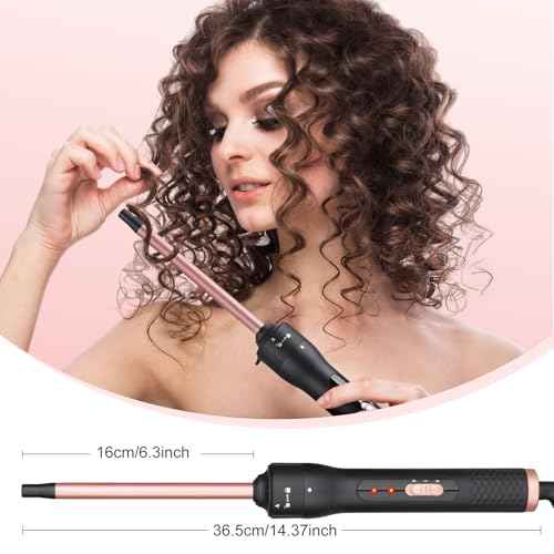 Curling Wand Professional Ceramic Hair Curling Iron 13mm for Short to Long Hair Styler Curler with Glove, Rapid Heating, Dual Voltage