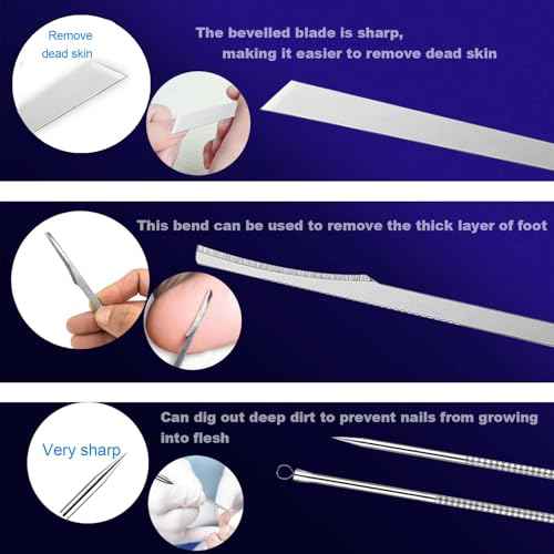 Ingrown Toenail File and Lifters Set(10pcs), Professional Pedicure Tool Toenail Grooming Kit, Ingrown Toenail Treatment Pedicure Kit, Under Nail Cleaner Tools (10PCS)