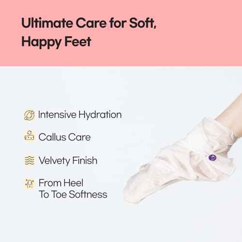 Epielle Moisturizing Hand & Foot Masks for Dry, Rough Skin, Self Care Gifts for Women, Spa Kit, Stocking Stuffers, Thanksgiving Essentials, 6 Moisturizing Gloves & 6 Moisturizing Socks