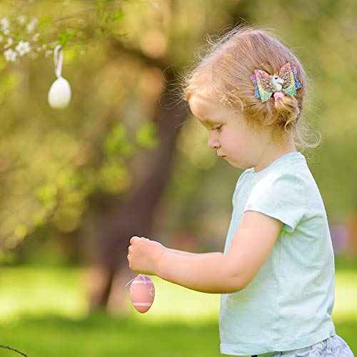 8pcs Unicorn Hair Bows, 3 Inch Glitter Grosgrain Ribbon Bows with Alligator Clips for Toddlers