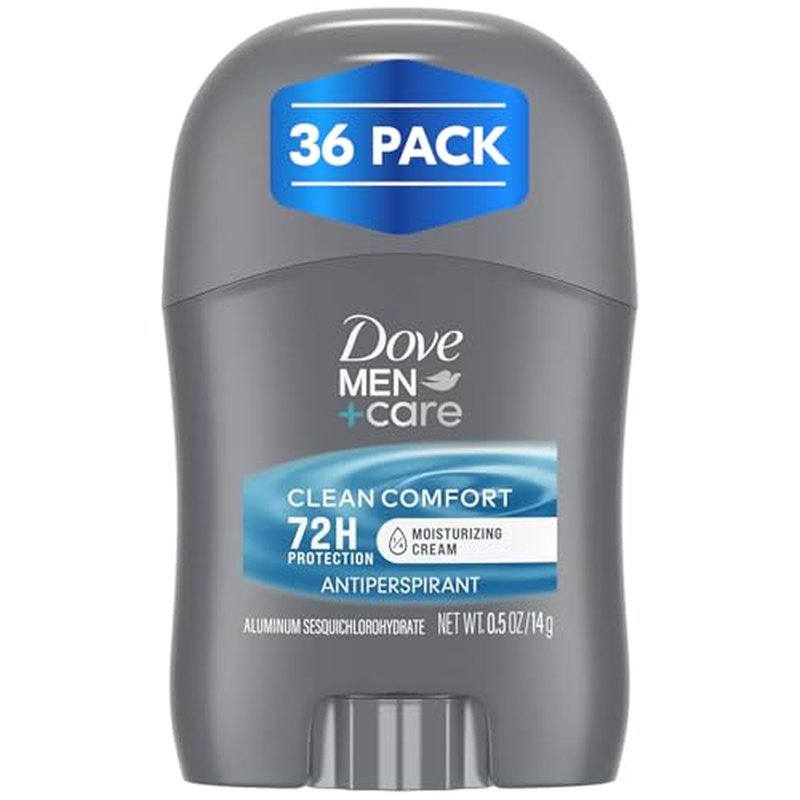 Dove Men+Care Clean Comfort Antiperspirant, 36-Pack ??Men¡¯s Mini Deodorant, Travel Size, Bulk, 72H Protection, 0.5 Oz Ea