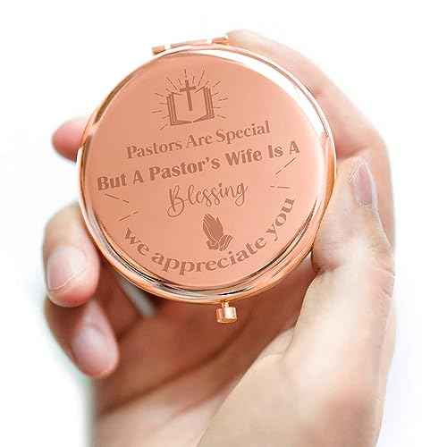 Pastor Wife Appreciation Gifts, Pastor's Wife Gifts, Religious Gift for Minister's Wife, Thank You Gift for Pastor Wife, Thanksgiving for Pastors Wife Makeup Compact Mirror