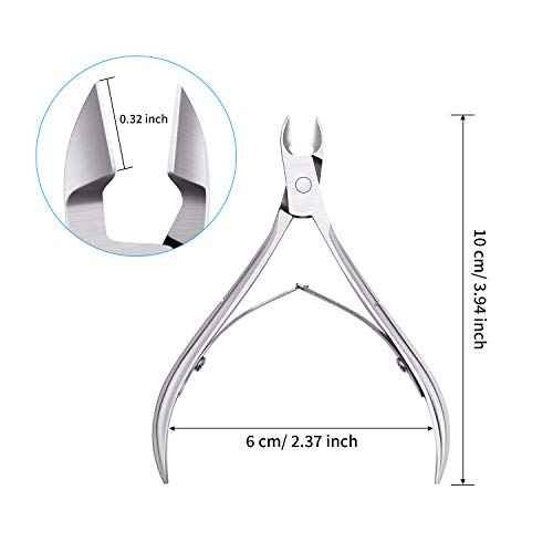 Mudder 3 Packs Cuticle Nippers Cutter Tool Stainless Steel Nail Cuticle Trimmer Remover with Pointed Blade Scissors Pedicure Manicure Tool for Fingernails Nails Care and Toenails(Silver)