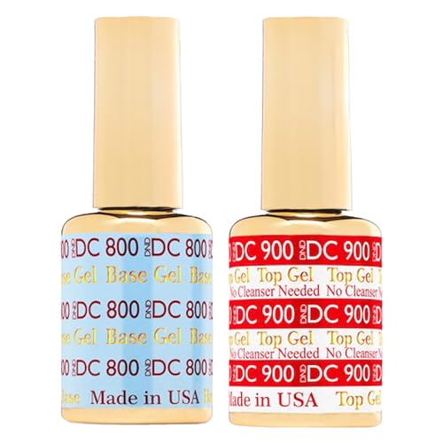DND Base Gel and Top Gel Polish Set, UV/LED GelBase Polish and No Cleanse Top Coat, Professional Gel Polish Duo, 0.5 Fl Oz Each