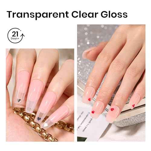 Beetles Dip Powder Clear Color, Transparent Nail Dipping Powder Crystal Clear French Nail Art Basic Starter No Nail Lamp Needed Manicure Salon DIY at Home for Women