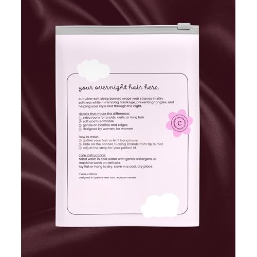 Cobana Adjustable Satin Sleep Bonnet ? Silk Bonnet & Double-Lined Night Cap for All Hair Types ? Soft, Slip-Resistant Hair Wrap for Sleeping (Black)