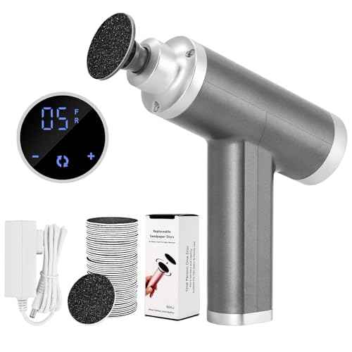 Upgraded Electric Callus Remover for Feet 4500rpm, Adjustable Speed Electric Foot Callus Remover Foot Sander Grinder Pedicure File for Women Men Dead Skin Cracked Heels (Gray)