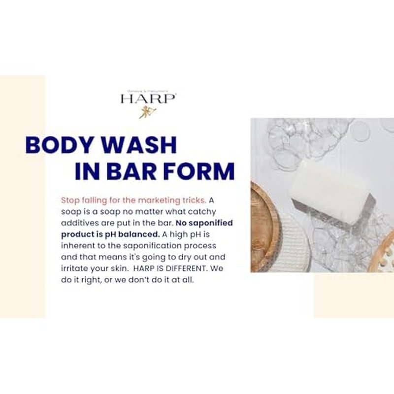 HARP Anti-Aging Body Wash Bar With Retinol + Niacinamide, Vitamin E, Hyaluronic Acid. 100% Syndet Base. Soap/Lye-Free and FRAGRANCE FREE (3-Pack, Anti-Aging Serum)