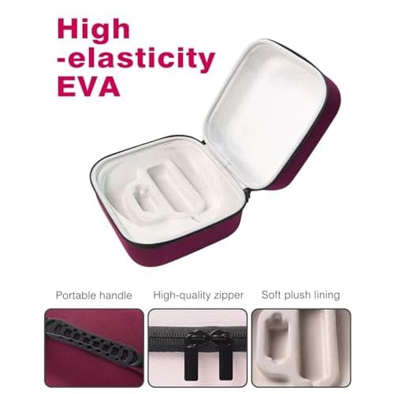 Face Mask Case with Handle Compatible with Shark CryoGlow LED Face Mask, Shock-Absorbing EVA Felt Lining for Secure Storage, Ideal for Travel, Carrying and Organization (Pink)