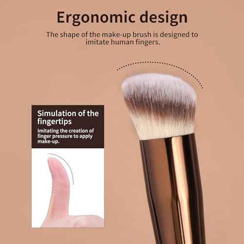 MAANGE Makeup Brushes 16 Pcs Premium Synthetic Makeup Brush Set Foundation Brush for Liquid Powder Concealer Precision Eyeshadows Blending (Coffee)