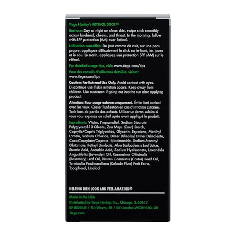 Tiege Hanley Retinol Stick for Men, Anti-Aging Face & Eye Stick With Hyaluronic Acid & Niacinamide, Helps Reduce Appearance of Fine Lines, Wrinkles & Dark Circles, Men¡¯s Skin Care, 0.35 Oz