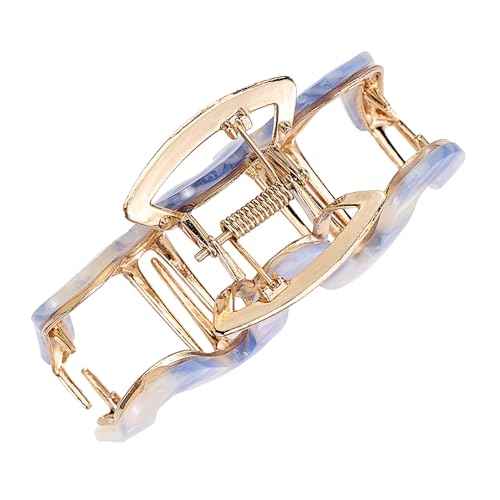 Metal Hair Clips, Cellulose Acetate Leopard Print Claw Clips for Women Large Tortoise Shell Non-Slip Catch Barrette Jaw Clamp Styling Clamps Accessories for Curly, Thick Hair (2 Pack)