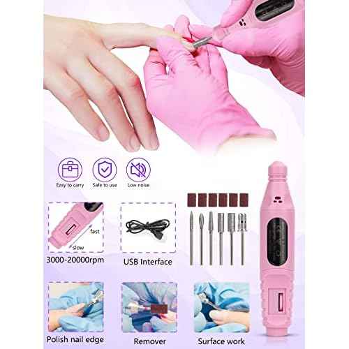 Quaferen Professional Acrylic Nail Kit for Beginners - 42 Colors Glitter Powder, Liquid, UV Light, Drill, Practice Finger Nail Bag Organizer Case