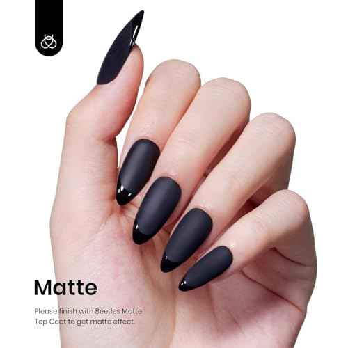 Beetles Black Gel Polish, 1 Pcs 15ml Audrey Black Nail Polish Color Gel Nail Polish Halloween Nails Soak Off Art Manicure Salon DIY Uv Lamp Nail Design Decoration at Home