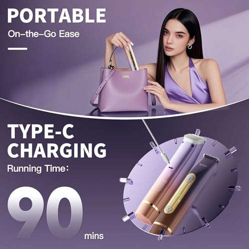 Bikini Trimmer for Women, Electric Razors with Dual Heads, Rechargeable Pubic Hair Trimmer with IPX7 Waterproof, Painless Pro Shaver for Underarm Leg Arm Body Face Private Area£¨DuskyRose£©