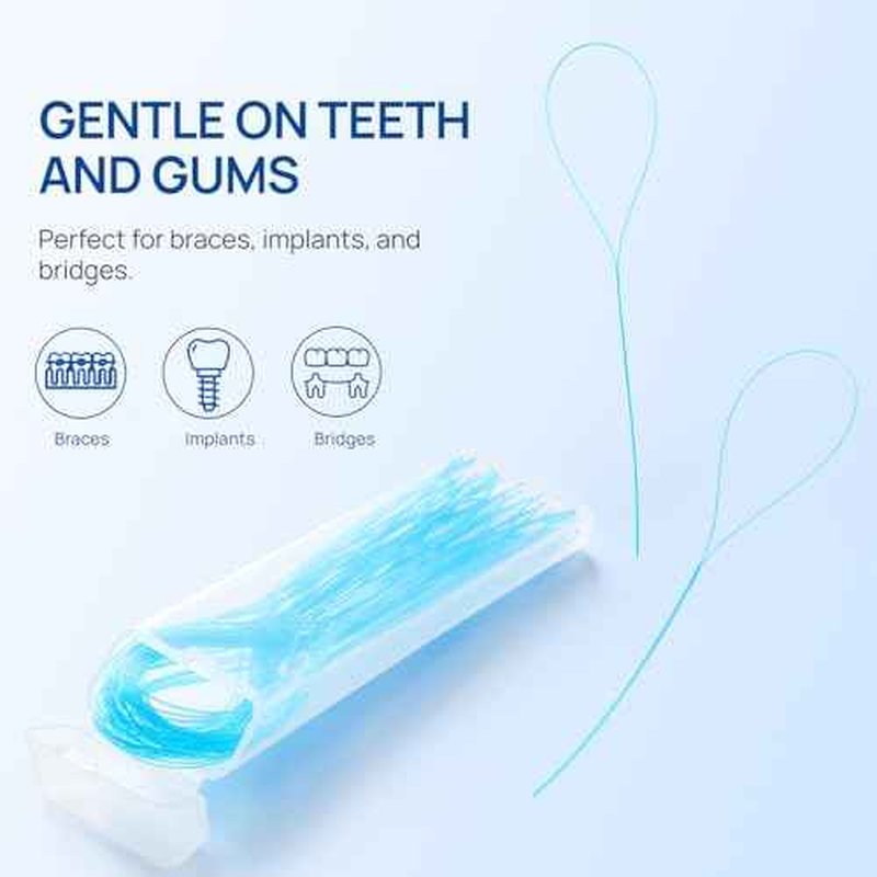 JMU 100 Count Floss Threaders, Dental Floss Threader for Braces, Bridges, Implants, 50 Count (Pack of 2)